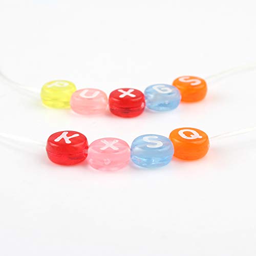 Song Xi 1200pcs Colorful Alphabet Beads 4x7mm A-Z Letter Beads for Bracelets and Jewelry Making Key Chains - color: 1200pcs colorful alphabet