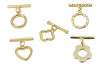 1Box 20 Sets Mixed 5 Styles 14K Real Gold Filled OT Toggle Clasps OT End Clasps Connectors Bar for Bracelet Necklace Jewelry Making (Style1)