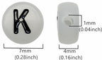 200PCS Letter Beads Glow in The Dark 4x7mm Acrylic Alphabet Letter K Beads for Jewelry Making Bracelet - color: K-200PCS