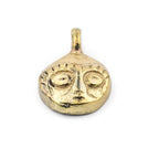 The Bead Chest African Brass Mask Charm Pendant (19x14mm): Genuine West African Mask Design for DIY Jewelry & Necklaces - color: Brass, size: Round Charm (19x14mm)
