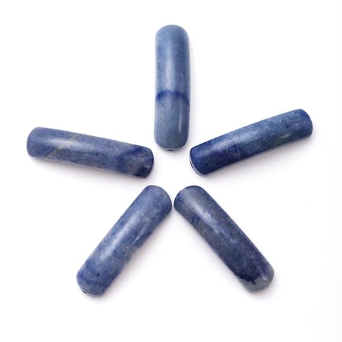 5PCS Natural Blue Aventurine Stone Rectangle Curved Beads Gemstone Pendants Connectors for DIY Bracelet Neclace Jewelry Making - color: Blue Aventurine
