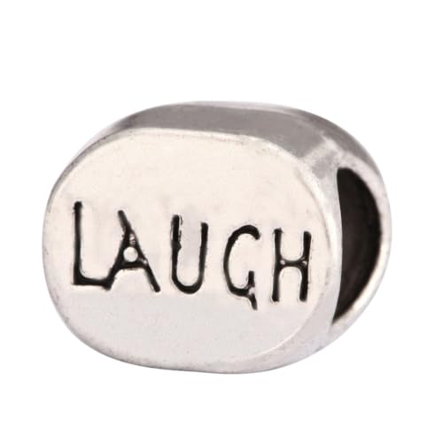 40pcs Laugh Large Hole Happiness Loose Beads (4.5mm Hole) Antique Silver Metal Spacer for DIY Craft Jewelry Making MEC-C5 - size: Laugh Bead