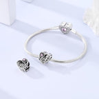 LAZA 925 Sterling Silver Charm for Bracelet Necklace Dangle Love Mom Butterfly Party Charm Beads Pendants DIY Jewelry for Women - color: Love Rose