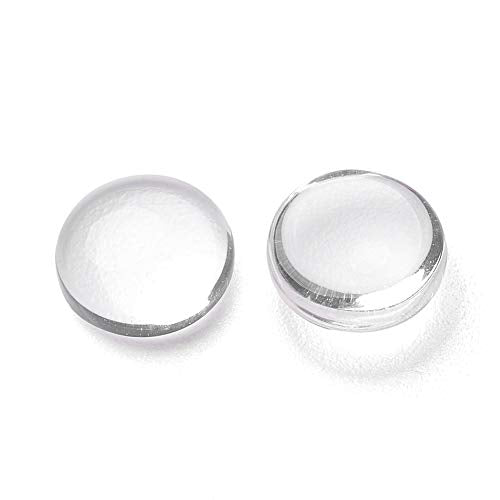 Craftdady 200Pcs Transparent Glass Cabochons 5.5~6mm Clear Glass Flat Back Dome Tile Half Round Cabochon Covers for Photo Pendant Jewelry Making - color: Transparent Clear, size: 6mm Round