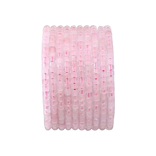 BEADIA Natural Rose Quartz Short Cylinder Beads 2x3mm 155pcs Tube Loose Semi Gemstone Beads for Jewelry Making Design - color: Rose Quartz