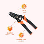 Paladin Tools PA1118 Wire Stripper Tool and Wire Cutter 30-20 AWG | Professional Grade Heavy Duty Wire Stripping Tool - color: Black, Orange, size: 30-20 AWG
