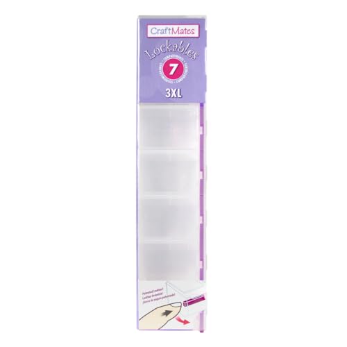 Craft Mates Bead Organizer and Plastic Storage Containers for Crafts, Buttons, Pins and More, 7 Locking Compartments (3XL) - style: 7 Locking Compartments (3XL)