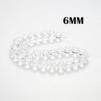 100Pcs Natural Stone Beads 6mm Crystal Quartz Round Gemstone Loose Beads with Elastic Bracelet String for Bracelets, Necklace, Jewelry Making - color: Clear Crystal Quartz, size: 6mm