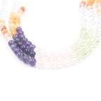 6 8 10 12mm Natural Mixed Carnelian Crystal Amethyst Rose Quartz Prehnite Round Jewelry Loose Gemstone Beads Strand 15" Natural Stone for Necklace Bracelet DIY Design - size: 6mm