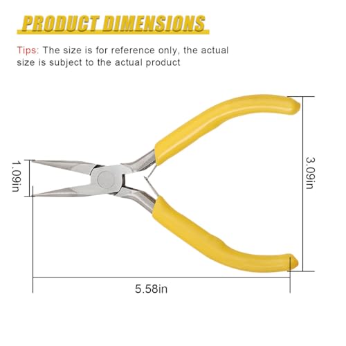 ZIMISI Mini Needle Nose Plier, Metal Precision Pliers with Comfort Grip Handle, Universal Car Accessories for Bending Wires, Crafting, Jewelry Making and Small Object Gripping (Needle Nose) - size: Needle Nose Plier