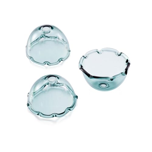 FASHEWELRY 10pcs Glass Flower Cone Beads - 21mm Cyan Jellyfish Beads for Wind Chimes & Jewelry Making - color: 21mm，Dark Cyan