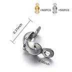 1000 PCS 2 Color Metal Open Bead Tips Knot Covers Bead Tips Knot Covers for Jewelry Making