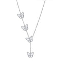 Long Necklace Sterling Silver Larait Bar Y Lariat Long Chain Drop Adjustable Necklace Gift for Her, 30" - style: Long Butterfly Necklace
