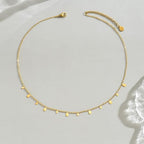 Gold Chain Necklace for Women 18K Gold Plated Dainty Star Cross Heart Cuabn Choker Chains Stainless Steel Trendy Jewelry Christmas Gifts - color: Small Teardrop-Gold
