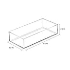 iDesign Clarity Plastic Drawer Organizer for Vanity, Countertop, Bathroom, Kitchen and Cabinet Storage, 8" x 4" x 2", Clear - color: Clear