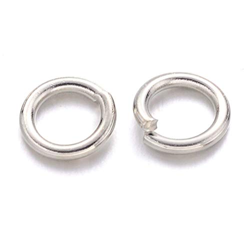 KISSITTY About 450pcs/50g Platinum Plated Brass Open Jump Rings 6x1mm Round Chainmail Jewelry Making Connectors - color: Platinum#6mm