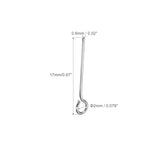 PATIKIL 200Pcs 304 Stainless Steel Jewelry Eye Pins 17mm 22 Gauge Silver Open Eye Pins for Jewelry Making DIY Craft Necklaces Bracelets Earrings - color: Silver, size: 17mm