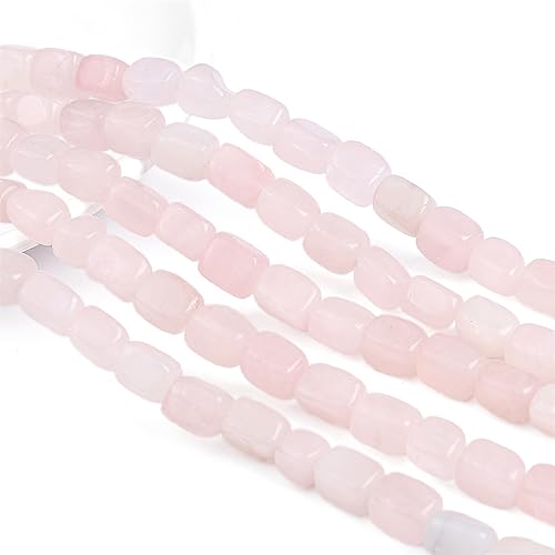 BEADIA Natural Rose Quartz Cuboid Stone Loose Semi Gemstone Beads for Jewelry Making 8mmx12mm 38cm/Strand - color: Rose Quartz, size: 8mm X 12mm