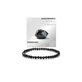 Natural Faceted Crystal Bracelet for Women,4mm Gemstone Round Beads Bracelets Adjustable Stretchy Healing Crystal Beads Bracelets Dainty Jewelry Gift - color: Black Obsidian