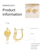 Mameloly Flower Earrings for Women Dainty 14K Gold Plated White Freshwater Pearl Stud Earrings Hypoallergenic - color: CZ Calla lily