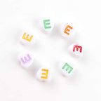 Song Xi 1200pcs White Heart Acrylic Alphabet Beads - Colorful Letter Beads 4x7mm for Bracelets and Jewelry Making - color: 1200pcs white heart colorful
