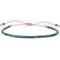 KELITCH Adjustable turquoise bead bracelet single color knitting friendship bracelet fashion jewelry daily wear gift (28 color selection) - color: Dark Green 04O
