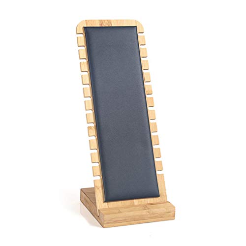 TANG SONG Natural Color Bamboo Leather Soft Mat Multiple Necklace Display Stand Necklace Bracelets Chains Organizer Holder for Home (Black) - color: Natural-Black, size: 1PC