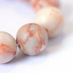 KISSITTY 235pcs 8mm Natural Red Netstone Bead Strands, Natural Gemstone Crystal Beads Round Smooth Chakra Beads Energy Healing Crystals Gemstones for DIY Jewelry Bracelets Necklaces Making - color: Natural Red Netstone