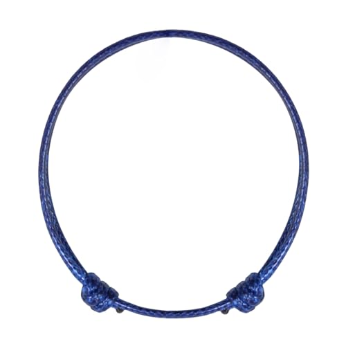 Luck Strings Adjustable Wax Nylon Cord Bracelet for Men Women Adult - Vegan Leather String | Unisex Waterproof Nautical & Surfer Style Friendship Gift, Minimalist - color: Navy Blue