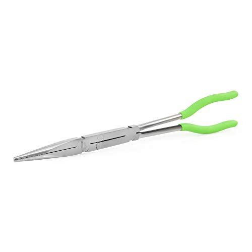 OEMTOOLS 22633 13 Inch X-Type Long Nose Pliers, Straight, Precision Grip, Steel, With Comfort Grip Handle - style: 13 inch x-type long nose pliers