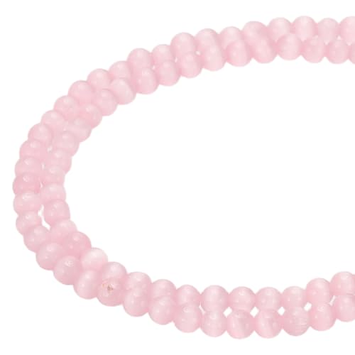 PATIKIL 4 mm Natural Clear Quartz Loose Beads, 2 Strands Crystal Round Stone Strand Beads Gemstone Loose Bead Spacer Beads for Jewelry Making DIY Necklace Bracelet, Pink - color: Pink, size: 4 mm