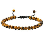 Amazing Gemstone Crystal Anklet Ankle Bracelets for Women - Waterproof Beaded Healing Crystal Anklets, Plus Size Chakra Gemstone Bead Anklet - color: Tigers Eye, style: Plain