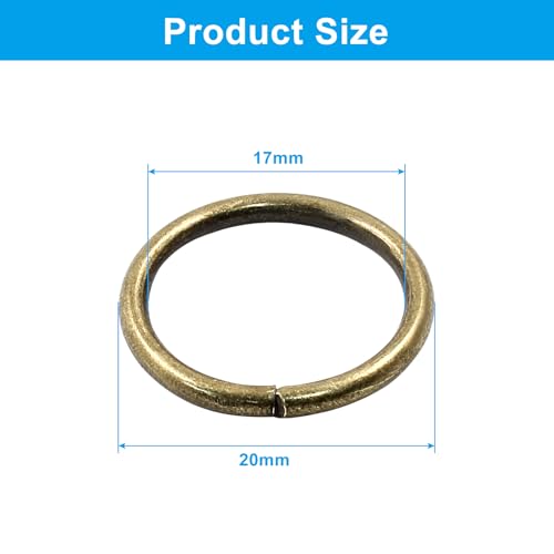 Litoexpe 20mm Open Jump Rings 150 Pcs with a Box, 2mm Thickness Rings Connectors for Necklace Bracelet Jewelry Making (Bronze) - color: Bronze