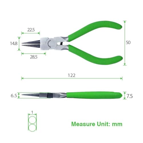 SPEEDWOX Mini Round Nose Pliers for Jewelry Making - 5 Inch Small Wire Looping Pliers with Tapered Jaw and Micro Fine Precision Tips - Professional Beading and Craft DIY Tools - style: Round Nose Pliers