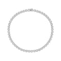 Gemsme 18K White Gold Plated Halo Necklace 5.0mm Round Cubic Zirconia Classic Tennis Necklace - color: White Gold, size: 22 inch