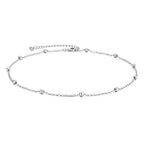MEVECCO Dainty Gold Chain Choker Necklace 14K Gold Plated Handmade Boho Cute Tiny Beaded Link Choker Necklace Delicate Simple Minimalist Choker Necklace for Women - style: Beaded SLiver