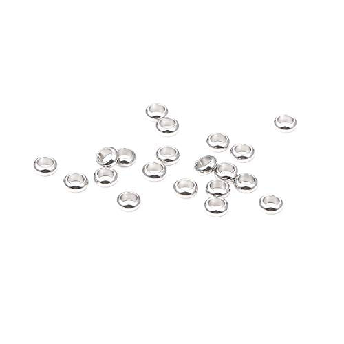 BEADIA Stainless Steel Spacer Beads 5x2mm Rondelle Loose Charm Caps Beads for DIY Jewelry Making 100pcs with 3mm Hole - color: 5x2mm 3mm