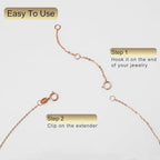 14K Solid Gold Necklace Extender Real Bracelet Extender 2 3 4 Inch Durable Adjustable Chain Gold Anklets Extension for Women 2" 3" 4" (14K Rose Gold-4 IN) - color: 14K Rose Gold-4 IN