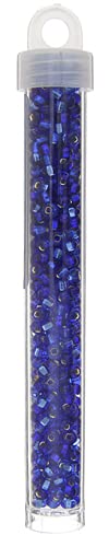 John Bead Czech Glass Seed Beads 6/0 Silver Lined Blue/Sapphire Mix 22Grams Beads for DIY Arts Crafts Jewelry Bracelets Necklaces Earrings Making