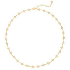 MTMY Beaded Necklaces for Women 14K Gold Plated Dainty Colorful Green/Rose Beaded Pearl Choker Necklace Delicate Boho Choker Necklace Jewelry Gift - style: Star chain
