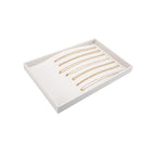 Polmart Stackable Necklace & Jewelry Organizer/Storage/Display Trays, White Leatherette (2-Pack) - color: White Leather