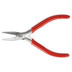The Beadsmith Slim Line Chain Nose Pliers, 4.75 inches (120mm) with Polished Steel Head, red PVC Comfort Grip Handle with Double-Leaf Spring, Tool for Jewelry Making