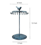 Bird Rotating Necklace Holder Bracelet Stand/Jewelry Organizer/Jewelry Tree, Turquoise - color: Turquoise