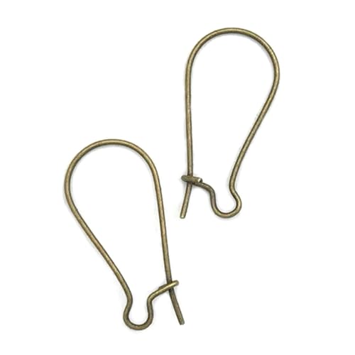 Adabele 200pcs Hypoallergenic Earring Hooks Kidney Ear Wire 25mm Long Antique Bronze Plated Brass for DIY Craft Earrings Jewelry Making CF46-25 - color: Antique Bronze, size: 25mm (1") - 200pcs