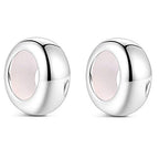 Clip Stopper Charms Sterling Silver Rondelle Spacer Bead Charm Stopper Charm for Pandora Charm Bracelets - color: Silver (2 pcs)