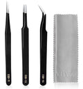 YHYZ 3PCS Precision Tweezers Set, Premium Stainless Steel Anti-Static ESD Tweezes, Suitable for Tweezers, for Craft, Electronic, Soldering, Model, Hobby, Jewelry Making Laboratory - style: 3pcs, Version 1
