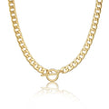 CHESKY 14K Gold Plated Chunky Necklace for Women, Trendy Paperclip Chain Necklace Thick Cross Heart Pendant Necklace Layered Herringbone Cuban Link Chain Toggle Necklaces Non Tarnish Jewelry - color: gold, style: cuban