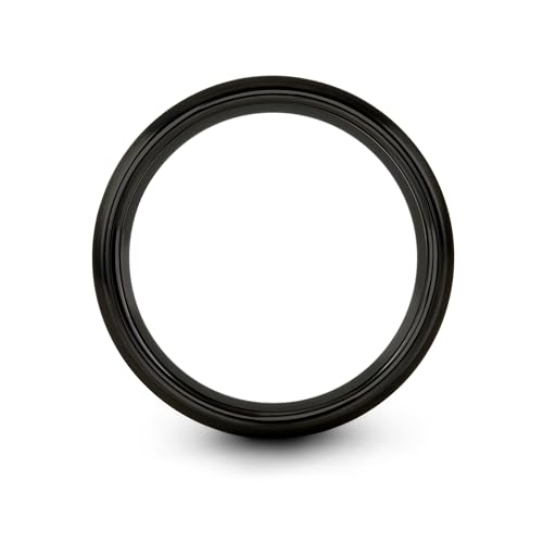 Chain Tool Ring - Gift for Cyclist - 8mm - Band - Gunmetal Black Silver - Personalized Custom Engraving - Men Women - Anniversary Engagement Wedding - Tungsten Carbide - Flat Dome Bevel - color: 03 - Black Tungsten