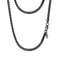 PROSTEEL Stylish Stainless Steel Flat Box Link Chain Necklace for Men, Silver/Gold/Black Tone, Hypoallergenic Jewelry, 14"-30", Come with Box - size: 18 inch(46cm), style: 4mm-Cool Black