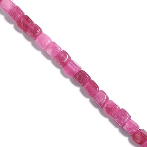 8MM Natural Hibiscus Jade Gemstone Loose Square Cube Beads Stone Healing Power for Jewelry Making DIY Bracelet Necklace - color: Hibiscus Jade